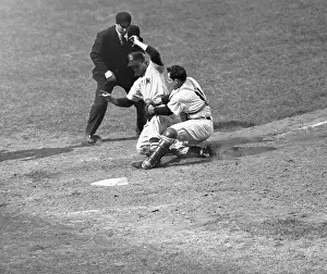 Art Passarella Prints: Yogi Berra Tagging Runner