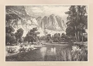 Images Dated 8th November 2017: Yosemite Fall, Sierra Nevada, California, USA, wood engraving, published 1889
