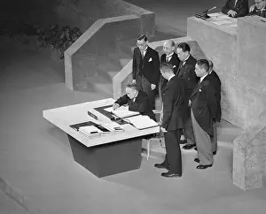 Yoshida Signing Peace Treaty