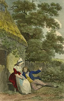 Non Urban Scene Gallery: Young 18 th century couple flirting