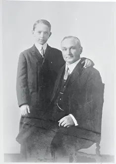 Parenthood Prints: Young Actor Frederic March Posing with His Dad