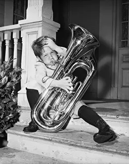 Sweating Prints: Young Actor Ron Howard With Euphonium