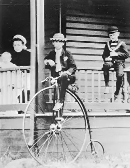 Alfred P Prints: Young Alfred Sloan on penny-farthing bicycle