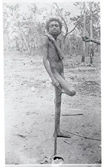 Young Australian Native Posing on One Leg