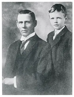 Young Aviator Charles A. Lindbergh Jr. Posing With His Father