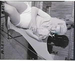 Young Betsy Palmer in Hammock with a Drink