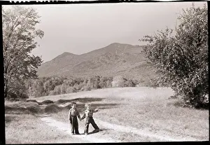 Orchard Prints: Two Young Boys In Old Apple Orchard