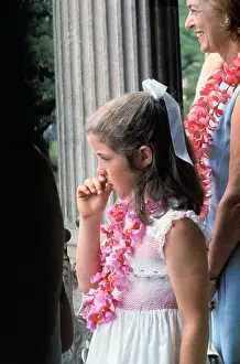 Young Caroline Kennedy Watching Parade While Sucking Her Thumb