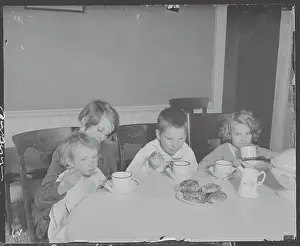 Young Children Eating Food