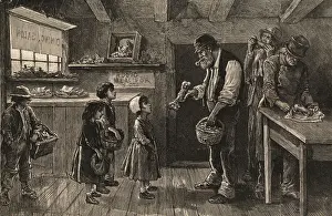Hungry Prints: Young Children Waiting for Bones from Meat Saloon Worker