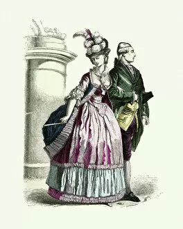 Fashion Trends Through Time Gallery: Young couple in the fashion of mid 18th Century