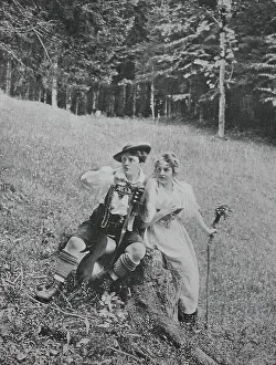 Feminine Prints: Young couple feels caught after a clandestine meeting on the mountain pasture