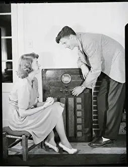 Girlfriend Prints: Young Couple at the Radio