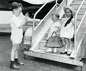 Maureen Osullivan Farrow Prints: Young Farrow Children Near Steps of Airplane