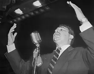Young Fidel Castro in Suit and Tie and Gesturing During Speech