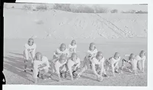 Young Football Players in Position for Game