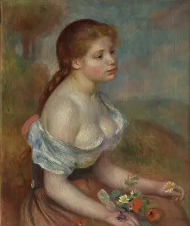 A Young Girl With Daisies