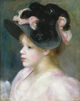 Post Impressionist Prints: Young Girl In A Pink-And-Black Hat