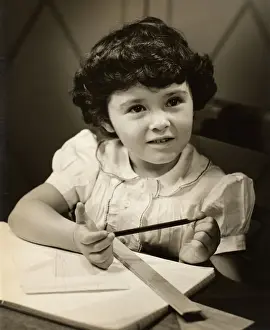 Young girl in school