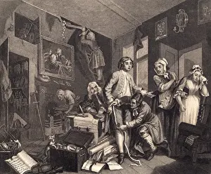 Crying Prints: The Young Heir Taking Possession from the Series A Rake's Progress by William Hogarth