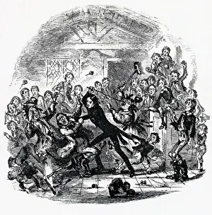 Young Man Thrashing Schoolmaster