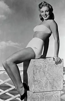 Sexy Prints: Young Marilyn Monroe Posing in a Two-Piece Bathing Suit