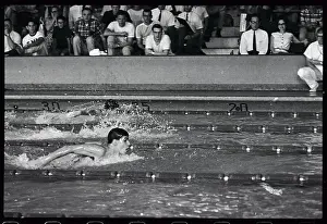 Young Mark Spitz Swimming in Race