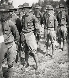 Young Men Standing At Attention