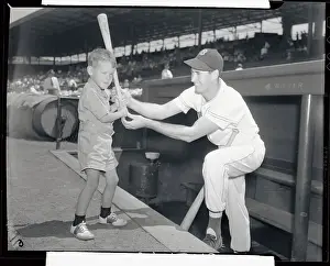 Ted Williams Prints: Young Michael Cronin Practicing the Art of Baseball