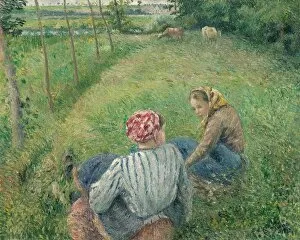 National Collection of Art, Washington Collection: Young Peasant Girls Resting in the Fields near Pontoise