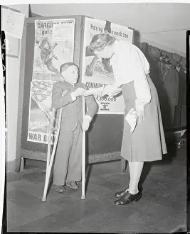 Young Polio Victim with Eleanor Roosevelt