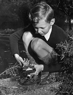 Geneva Prints: Young Prince Victor Emmanuel Playing Outdoors