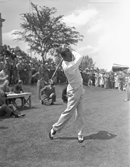 Young Sam Snead Swinging Golf Club