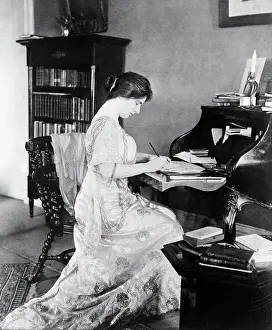 Lace Prints: Young Society Woman At Desk, Circa 1910
