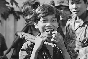 Special Forces Prints: Young Soldier Eating a Candy Bar