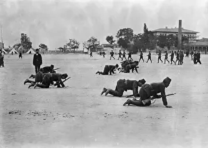 Young Soldiers Learning to Take Cover