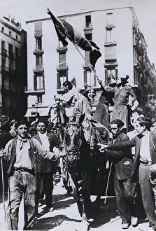 Madrid Prints: Young Spanish Revolutionaries Demonstrating in the Street
