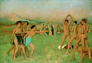 Degas Prints: Young Spartans Exercising, c1860. Artist: Edgar Degas
