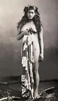 Innocence Prints: Young Tahitian Female Posing in Studio