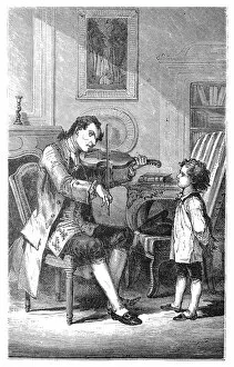 Images Dated 27th May 2018: Young Victorian boy and the Violin teacher