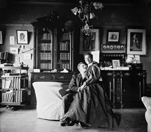 Sitting On Lap Prints: Young Victorian Couple She On His Lap