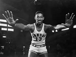 Young Wilt Chamberlain Displays Hands