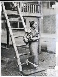 Carrying Prints: Young Woman With Basket Under Her Arm