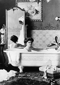 Taking A Bath Prints: Young Woman in Her Bath, ca. 1900