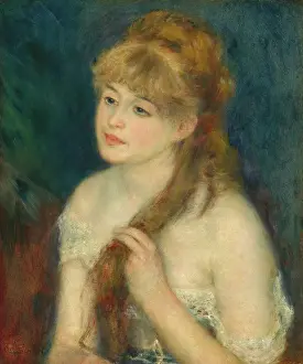 Post Impressionist Prints: Young Woman Braiding Her Hair