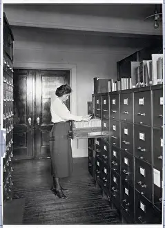 Young Woman Filing