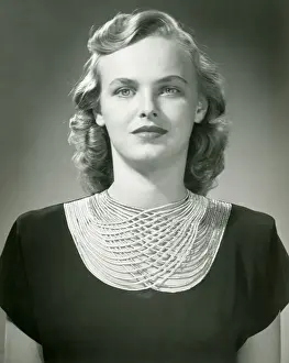Cleavage Prints: Young woman, portrait