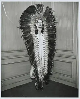 Young Woman Posing in Native American Costume