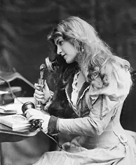 Everyday Scene Prints: Young Woman Speaking into Telephone