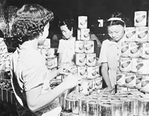 Taipei Prints: Young Women at Canned Goods Display